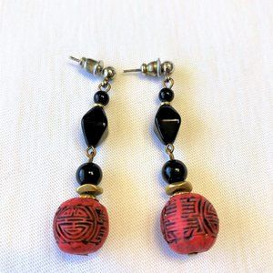 Red n black earrings